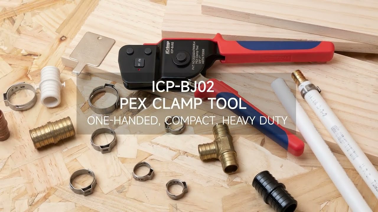 iCrimp ICP-BJ02 PEX Clamp Cinch Tool for Pinching 3/8-in, 1/2-in, 3/4-in, 1-in PEX Clamp Rings