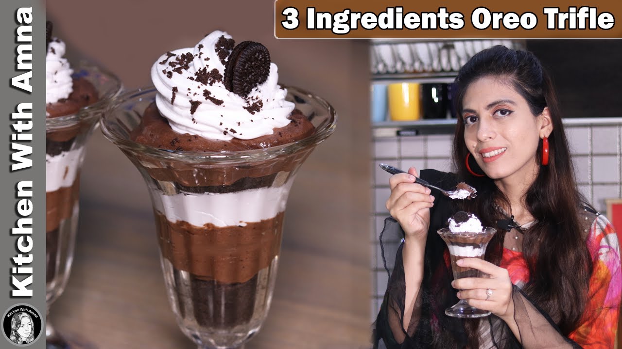 Only 3 Ingredients Oreo Chocolate Trifle Recipe | 2020 Ramadan Recipes | Kitchen With Amna