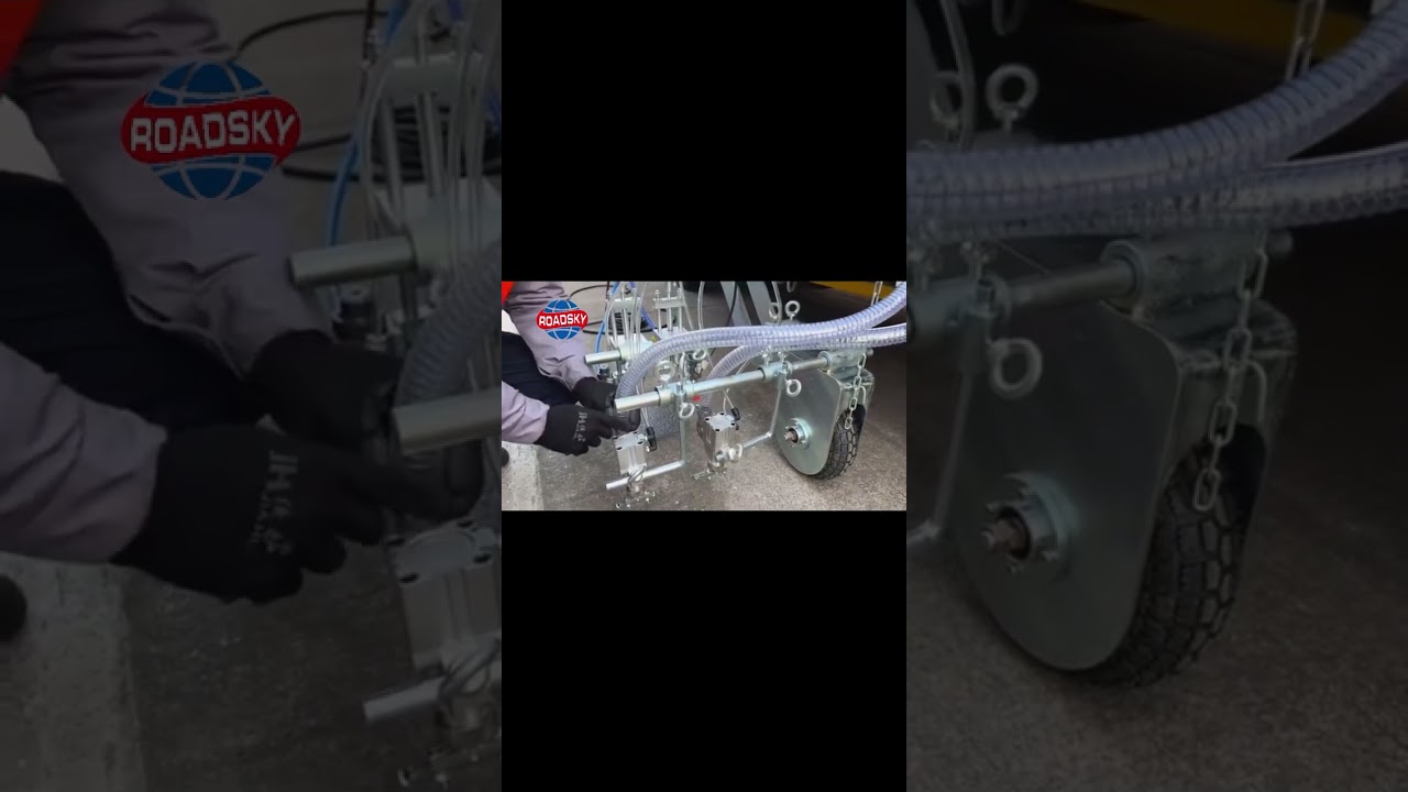 RS 5C Truck Mounted Cold Paint Road Marking Machine Installation Video - Roadsky