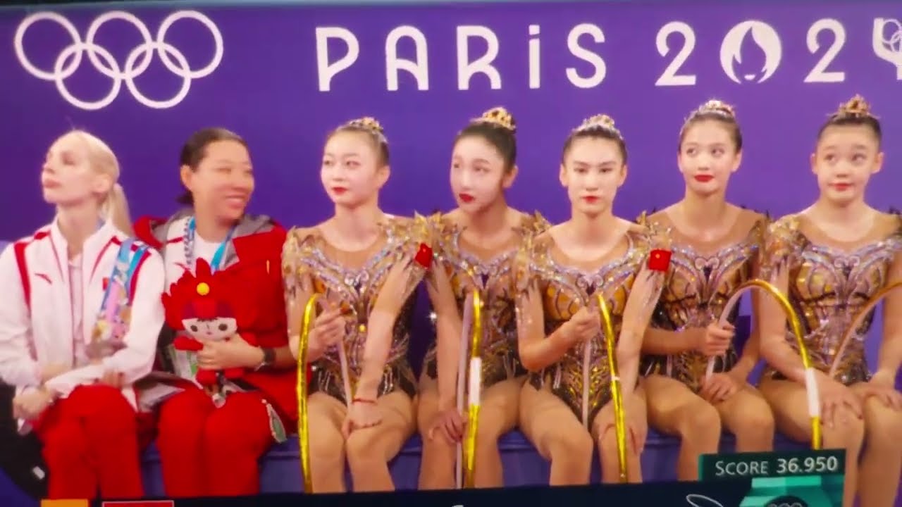 RG Finals Group 5 Hoops China (36.95) Olympics 2024 巴黎奥运会艺术体操团体决赛 中国 巴黎奧運藝術體操團體決賽 中國 パリ五輪 新体操団体決勝 中国