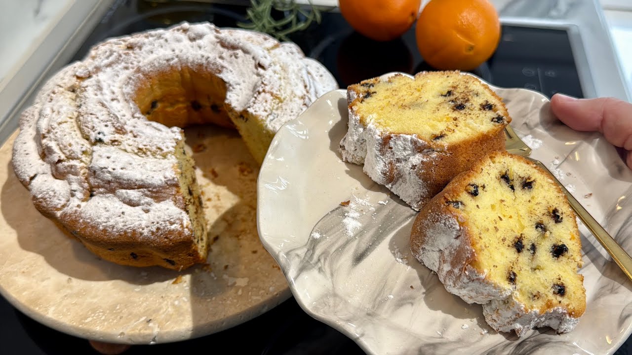 Мягкий апельсиновый пончик 🍊 Рецепт с 3 яйцами и без сливочного масла 🫶