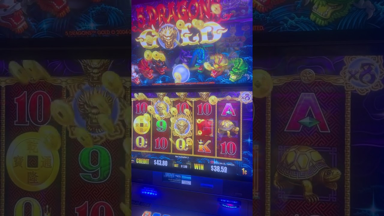 5 Dragons Bonus Video🐉🐦&zwj;🔥🦚 #slotmachinebonus #5dragonsbouns