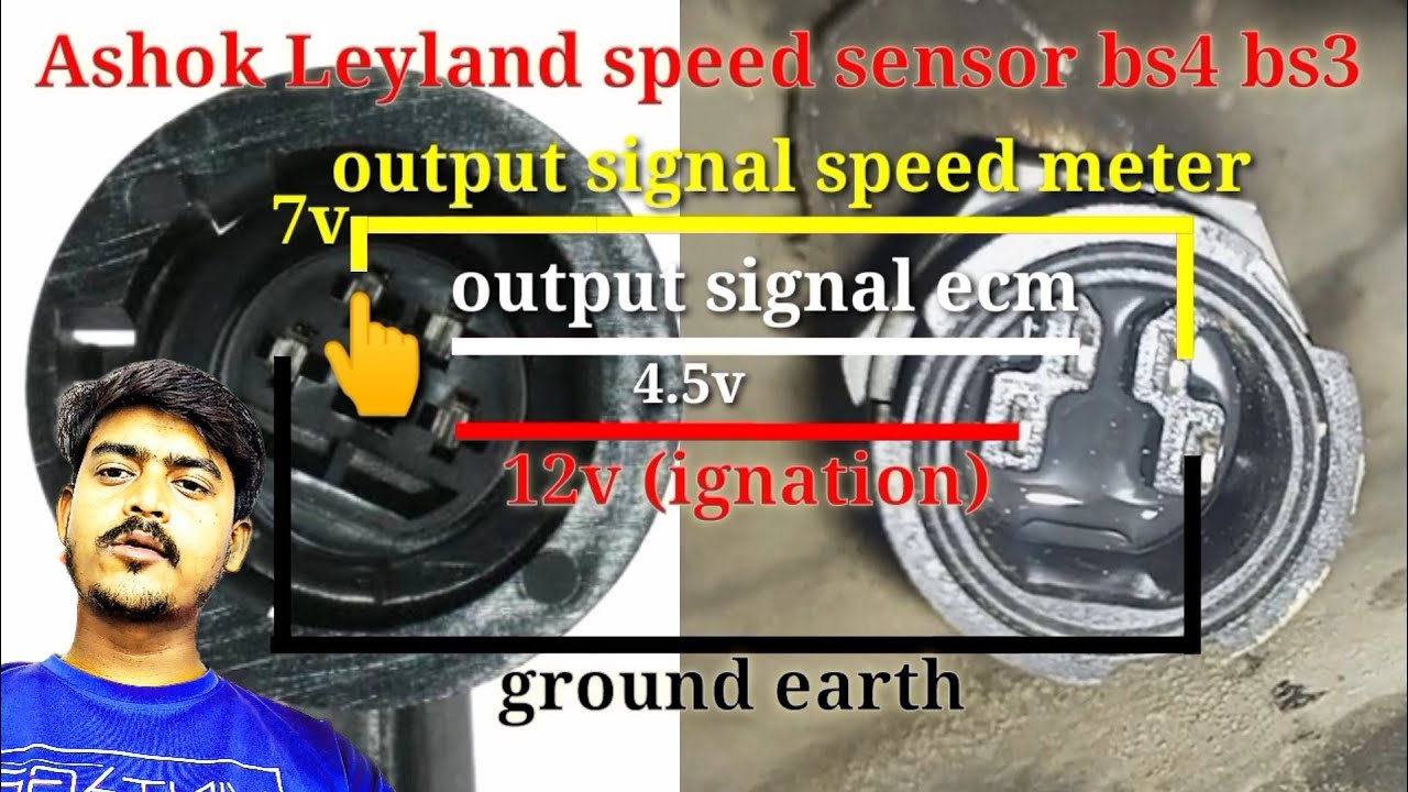 kilometre sensor wiring connection kese karte hai.(ashok Leyland)
