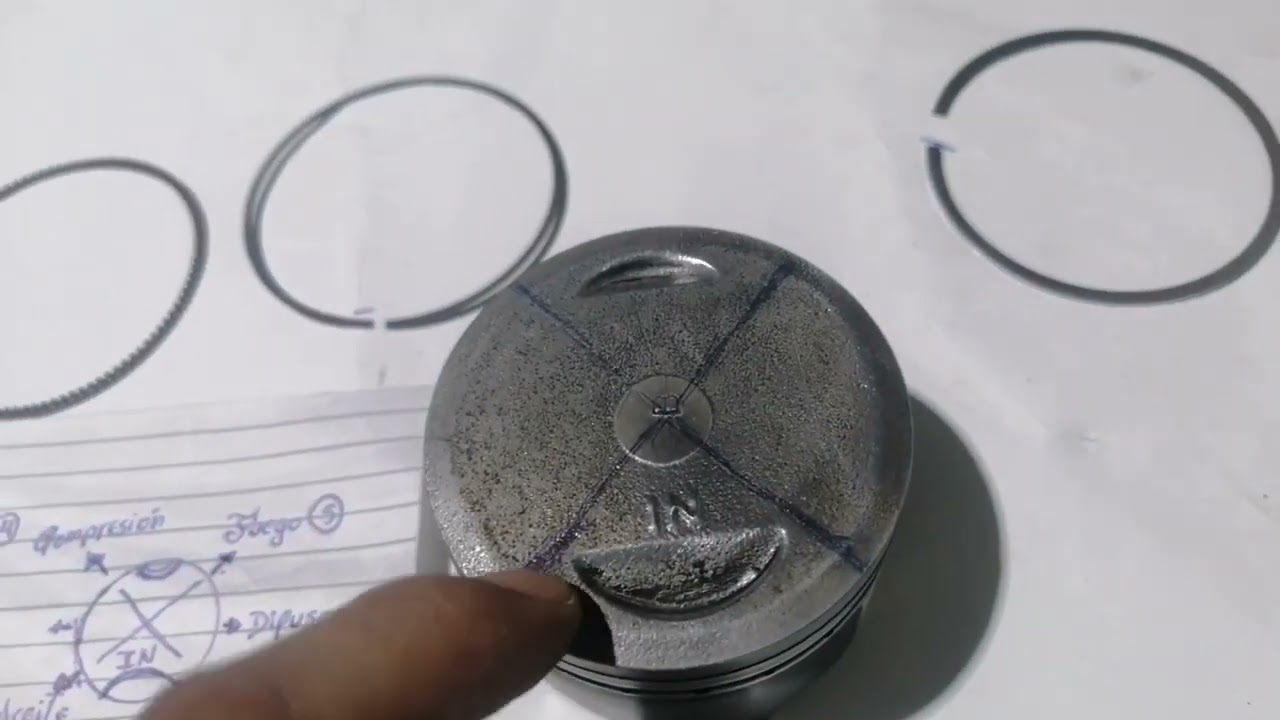 tvs king deluxe 2017 como se coloca los anillos en el piston y como yo lo pongo 180 grados