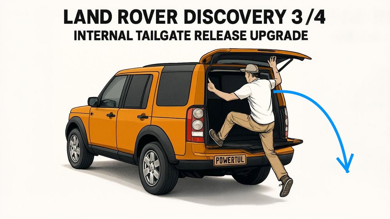 Land Rover Discovery 3 / 4 Upper Tailgate Internal Manual Actuator Release Upgrade