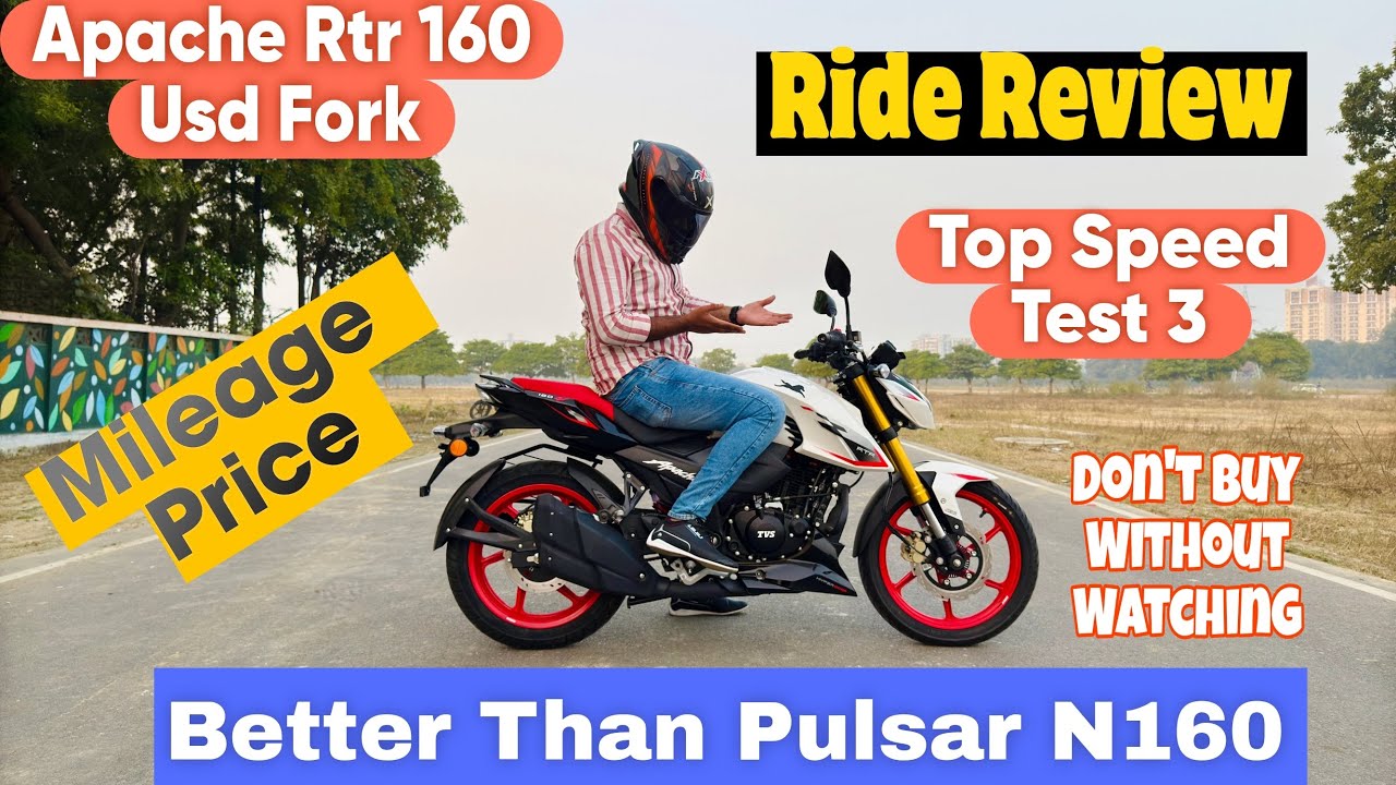 Tvs Apache Rtr 160 4v Usd Fork Ride Review | Rtr 160 4v Usd Fork Top Speed Test || Better Than N160