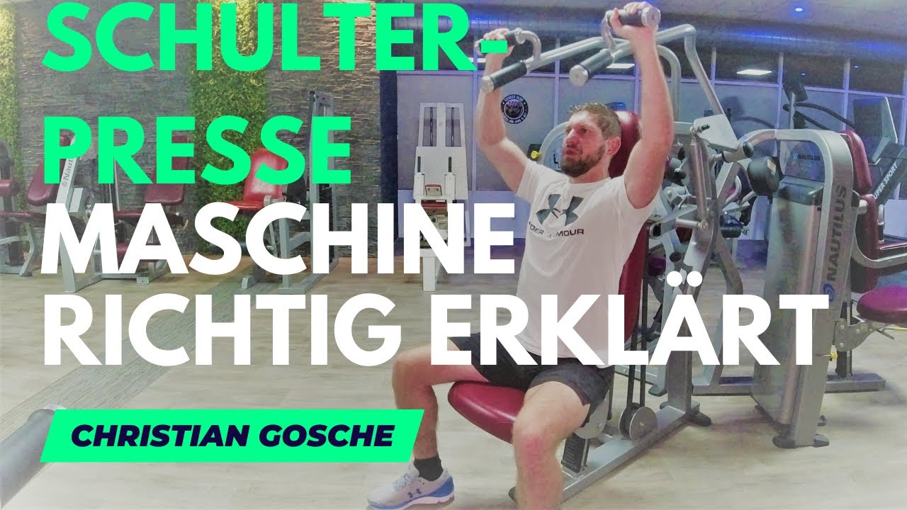 Schulterpresse richtig erkl&auml;rt (Technik Tutorial mit Ausf&uuml;hrung) H&auml;ufige Fehler