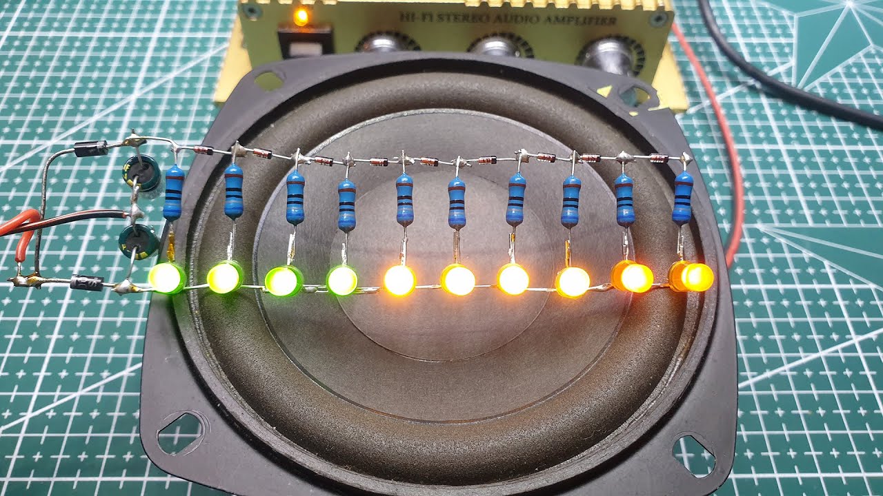 Làm đèn nháy theo nhạc không dùng IC, không dùng mạch - Make VU Meter