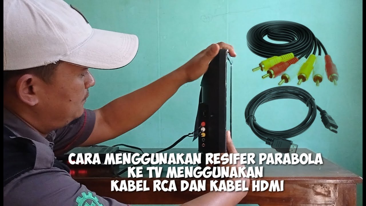 Cara menghubungkan resifer parabola ke tv menggunakan kabel RCA dan kabel HDMI #RCA #HDMI