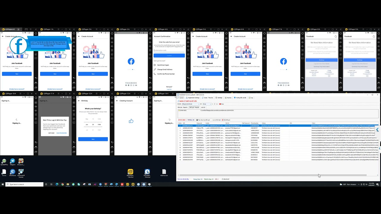 Facebook account creation software on emulator LDPlayer