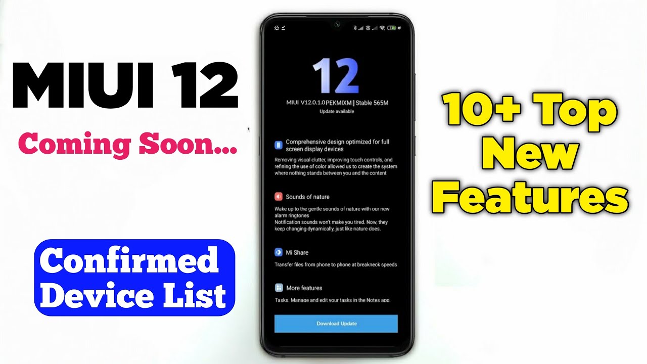 Miui 12 - TOP 10+ FEATURES | MIUI 12 SUPPORTED DEVICE LIST | MIUI 12 IS COMING...