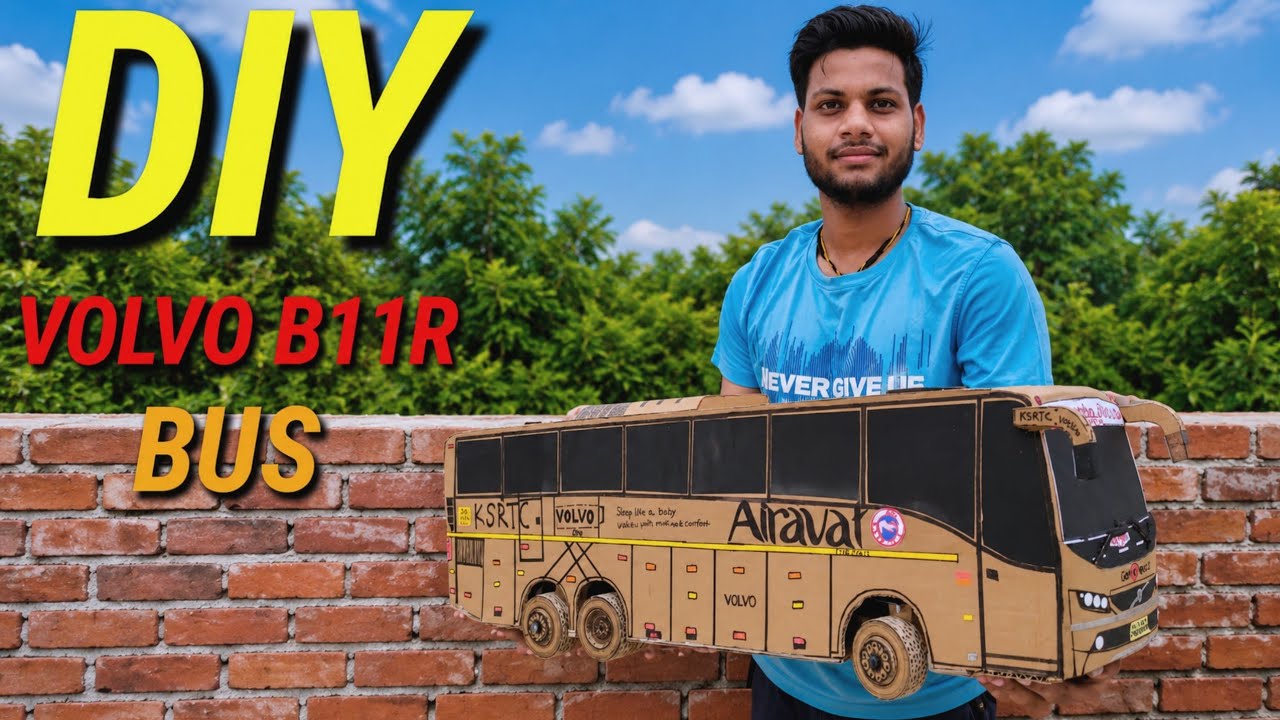 How To Make Rc Volvo B11r Bus With Double Steering System From Cardboard And Homemade ll DIY🔥🔥