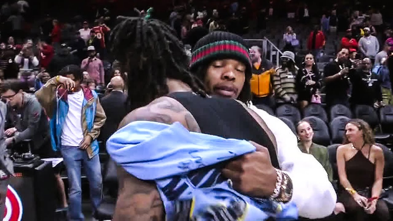 Ja Morant signs a jersey for Lil Baby following Grizzlies' win over Hawks | NBA on ESPN