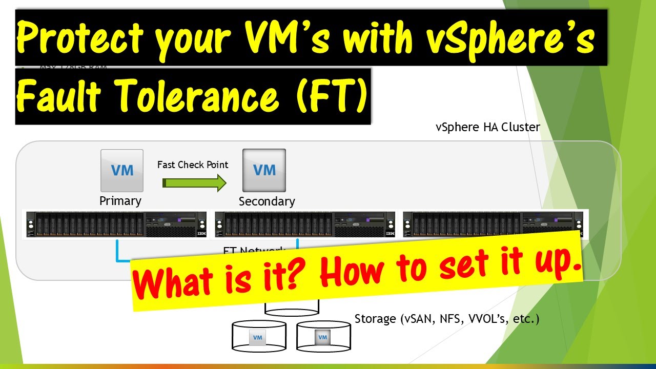 Protect your VM's with vSphere's Fault Tolerance (FT).  What is it? How to Set it up.