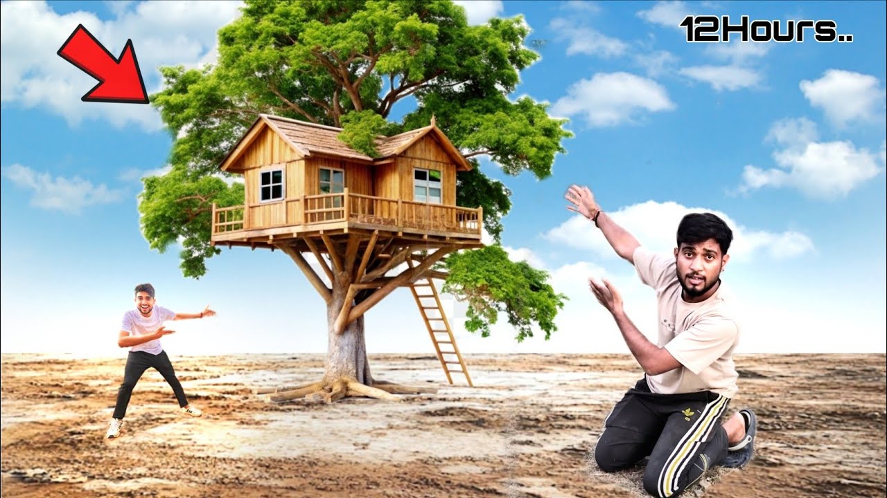 I living in tree house 12 hours challenge ,very hard