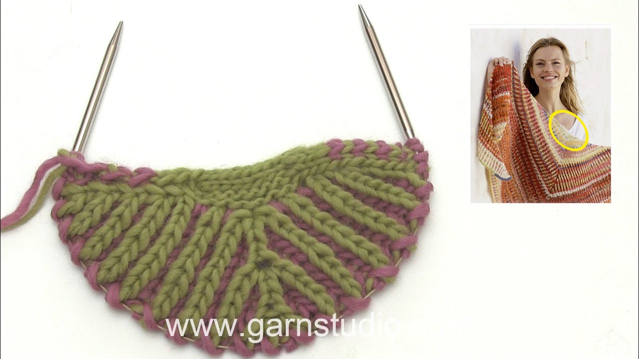 How to work row 1- 4 to the shawl in DROPS 212-21