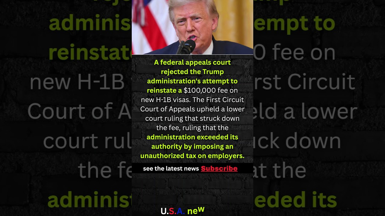 Court Rejects Trump&rsquo;s H-1B Visa Fee #shorts #USA #NEWS