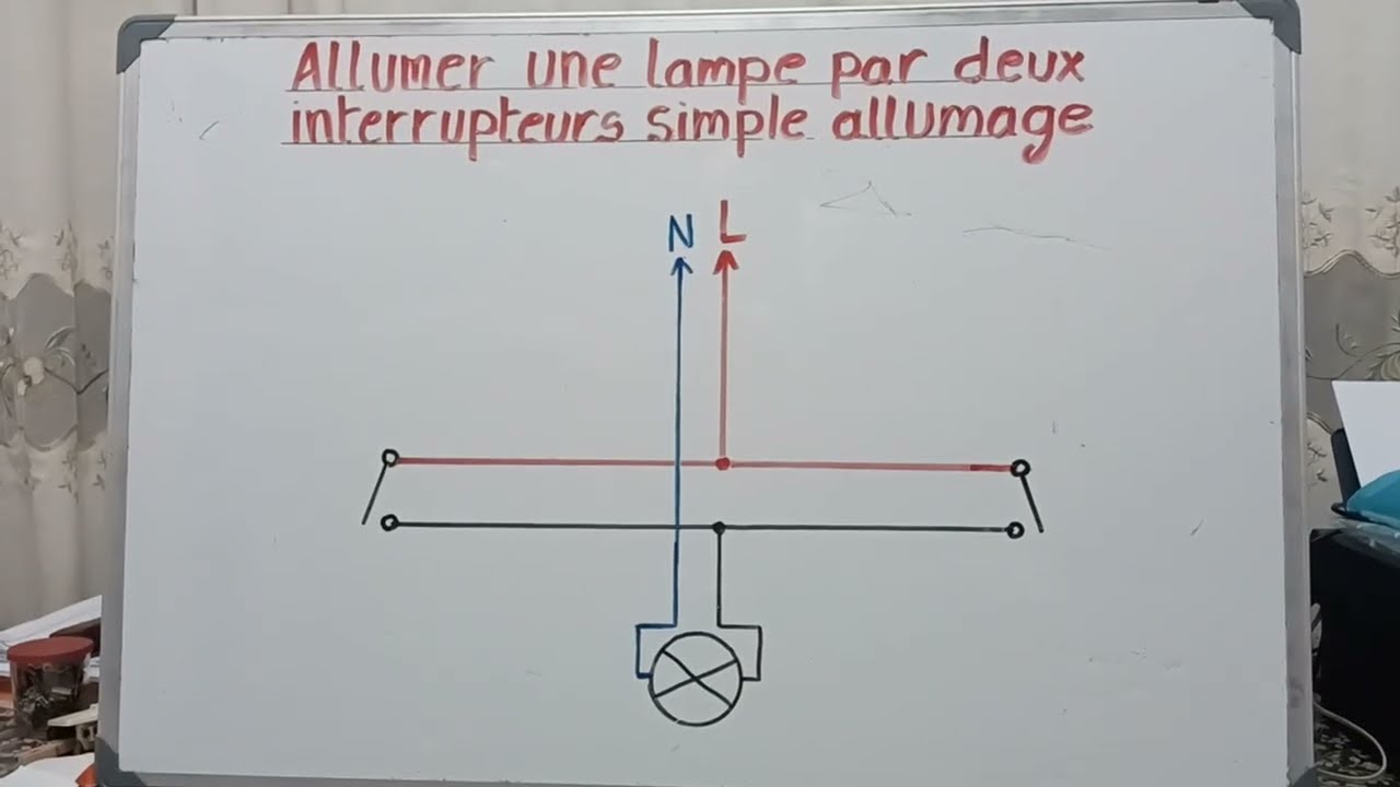 ALLUMER UNE LAMPE PAR DEUX INTERRUPTEURS SIMPLE ALLUMAGE 