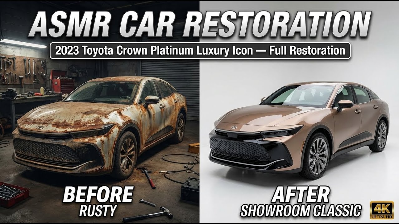 ASMR Car Restoration  2023 Toyota Crown Platinum Luxury Icon From Rusty to Showroom Classic Full Res