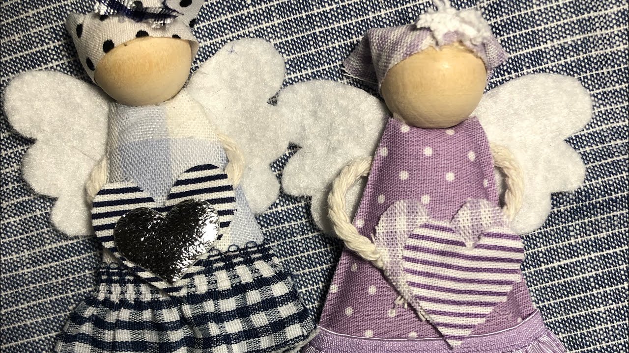 How to make Angel Ornaments out of Fabric, No Sew @EasyPeasyDIYs