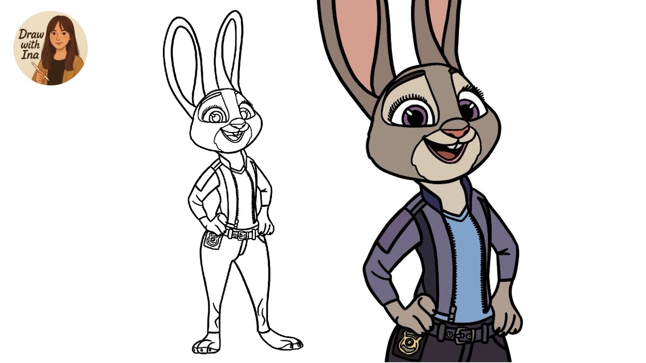 How to draw Judy Hopps from Zootopia 2 - Step by Step