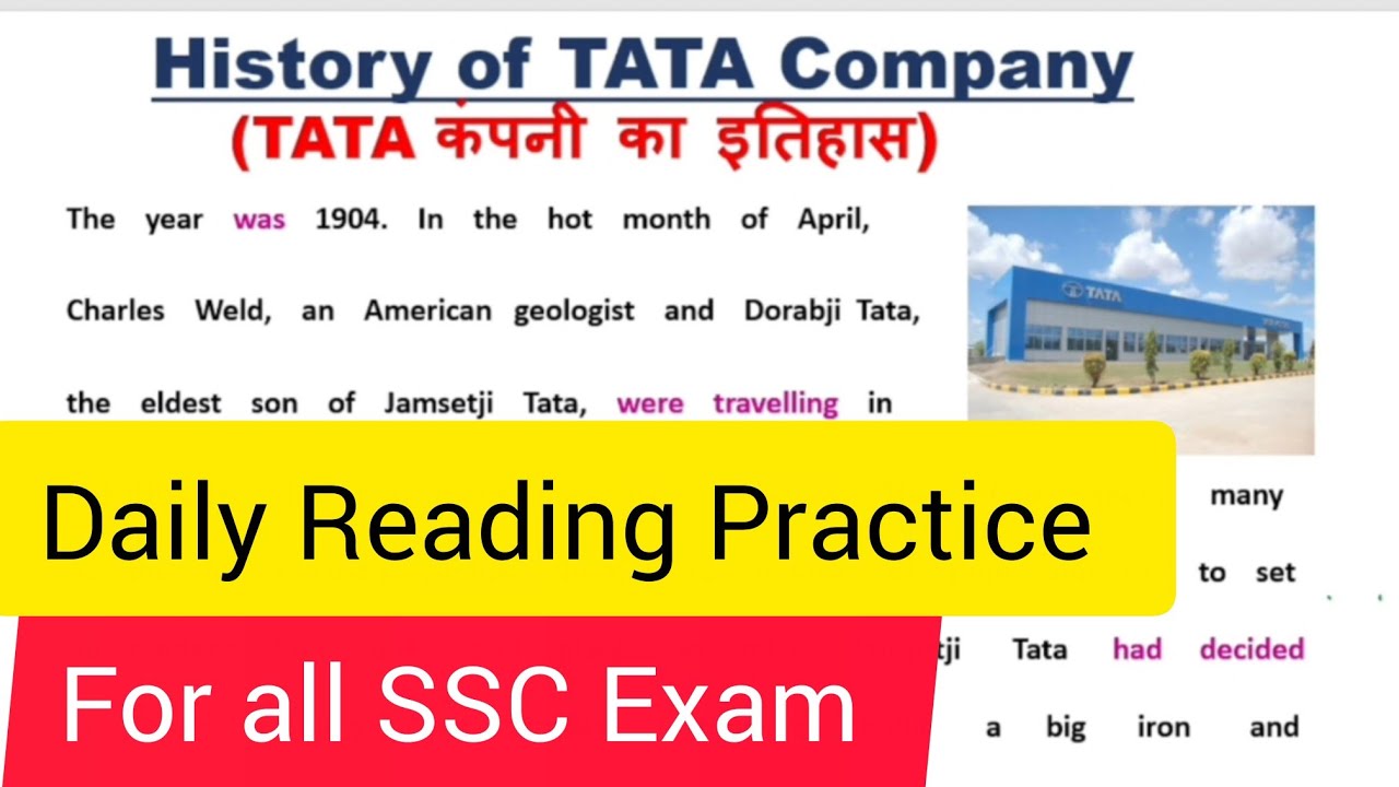 History Of TATA Company I Reading Practice I Vocabulary I English to Hindi I Basic Level I SSC Exams