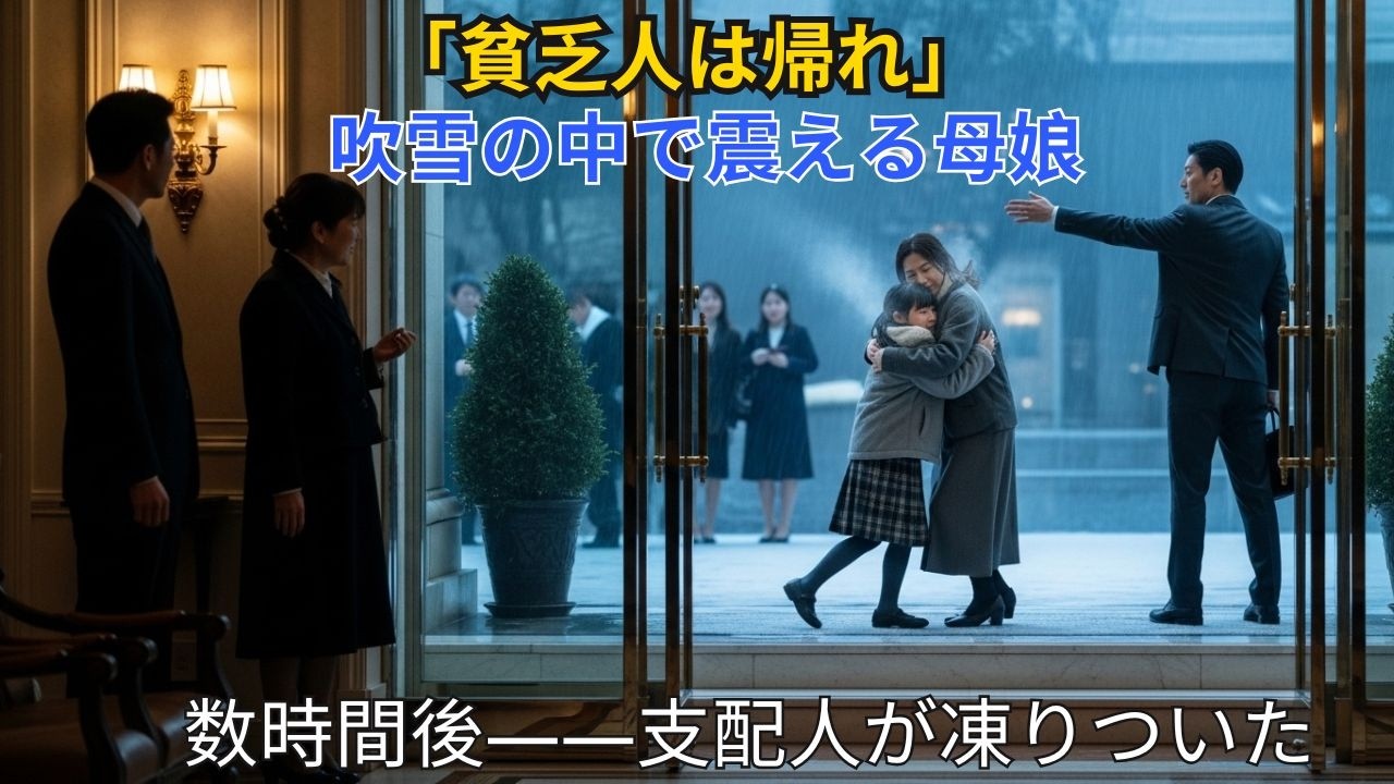 吹雪の中、高級ホテルに母娘が来店し「小屋でもいいので泊まらせて」支配人「貧乏人は帰れ」→直後、廃業寸前の旅館店主が2人をもてなした結末に凍りつく【感動する話】#動エピソード#老後の物語 #家族の物語
