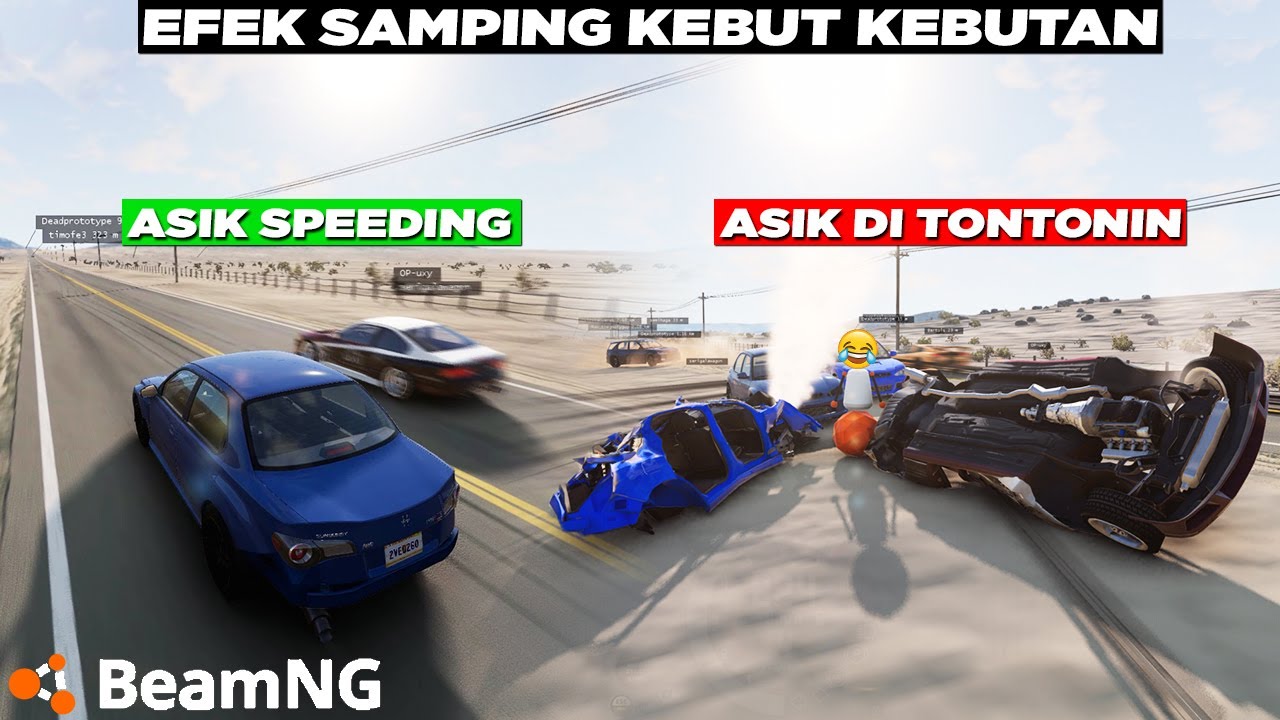 Keseruan Adu Mekanik Mobil Sedan di Jalan Lurus 😁😁 BeamNG Drive Gameplay Indonesia