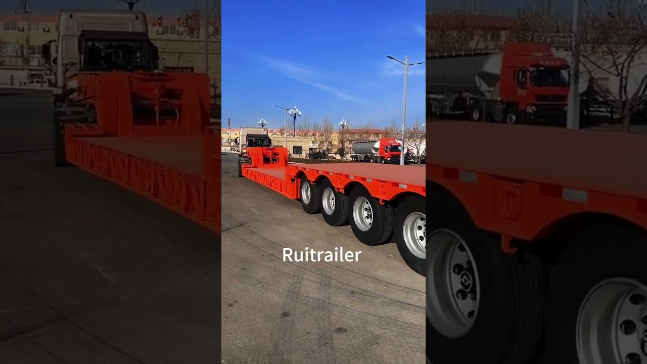 Quad axle detachable gooseneck low bed trailer | RGN gooseneck lowboy trailer | front loading