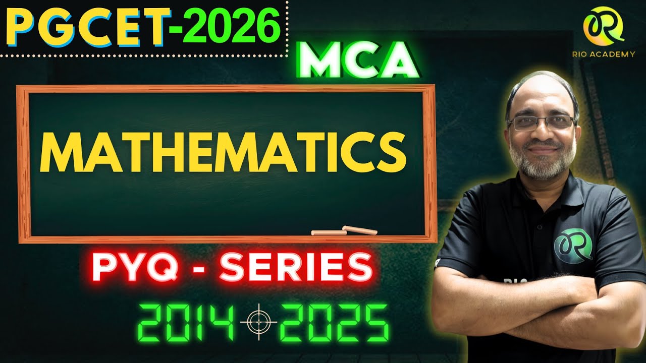 PGCET -  MCA 2026 | Mathematics PYQ Series  | Part-1  #pgcetexam2026