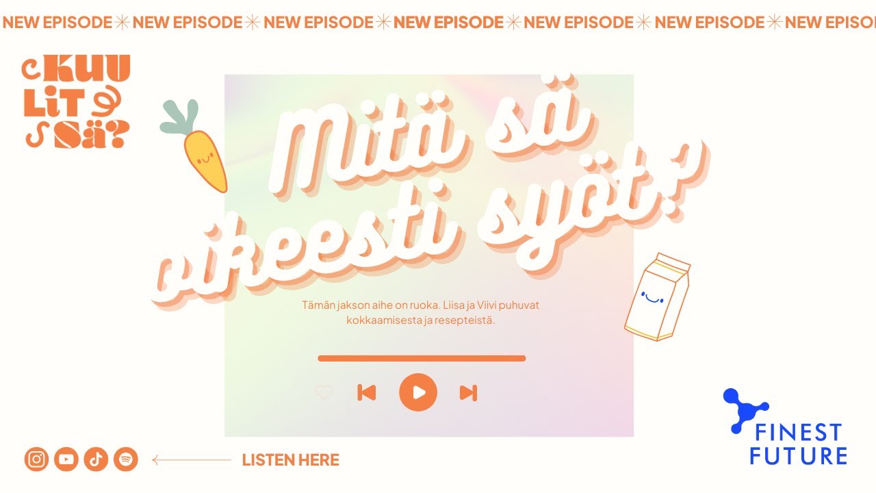 Mitä sä oikeesti syöt? KUULITSÄ? - Suomen kielen puhekielipodcast A2/B1/B2 -tason opiskelijoille