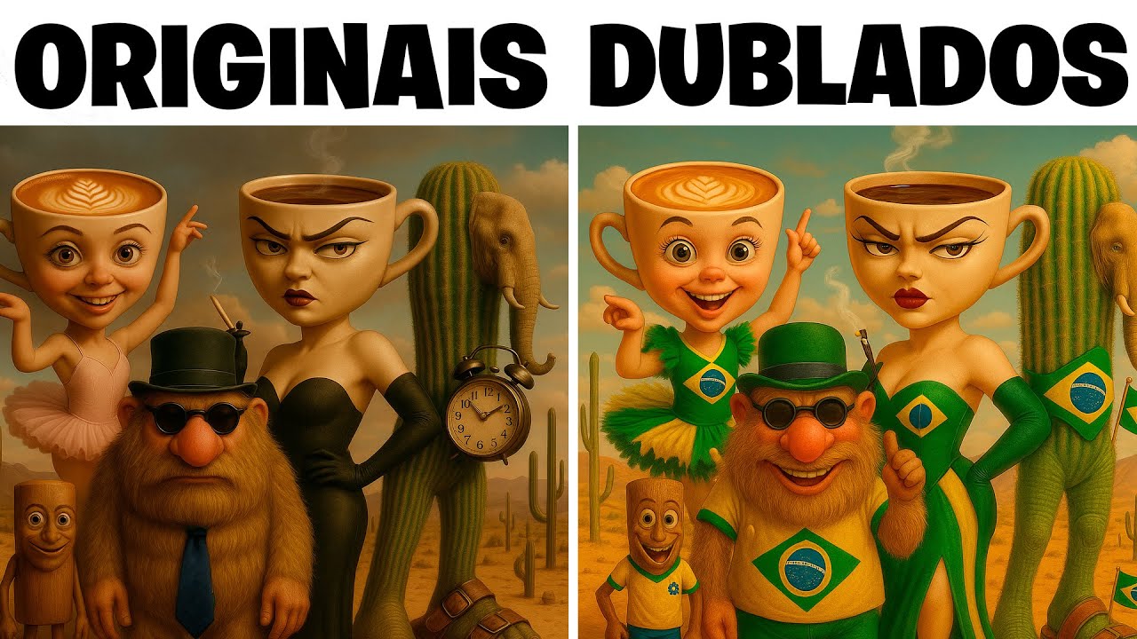 COMPILADO BRAINROTS 💃☕🌵🐘🎩 ORIGINAIS vs DUBLADOS!
