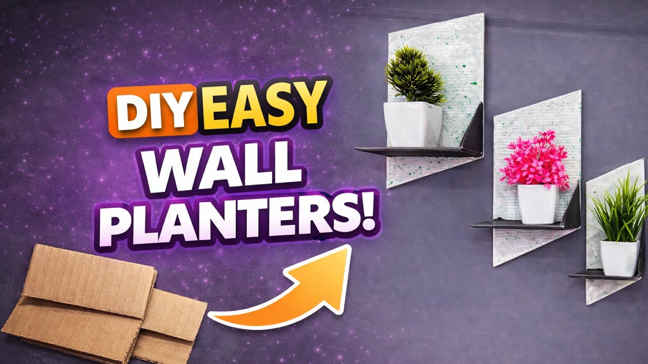 DIY Easy Wall Planters from Cardboard | Low Budget Home Decor Idea