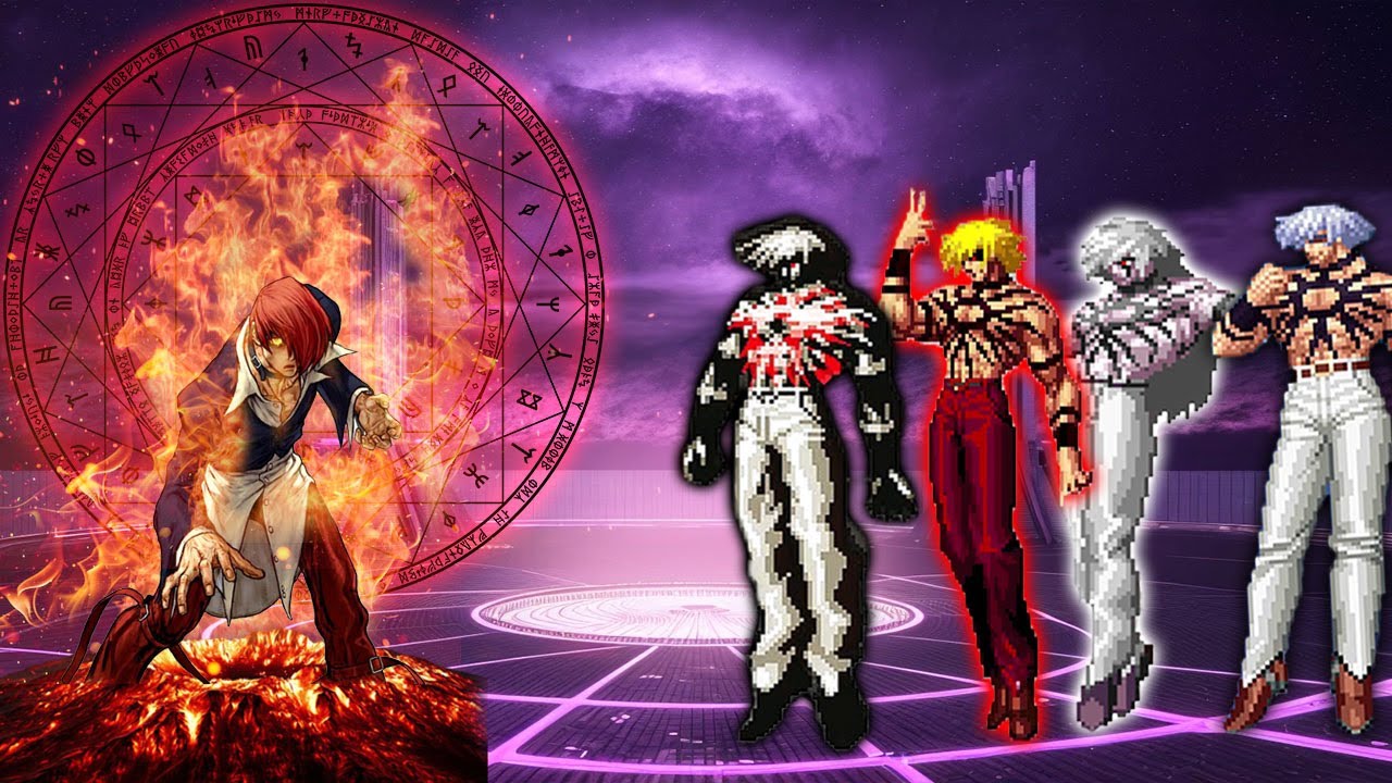 [Mugen KOF] Final Orochi Iori  Lv 3 Vs New Stone Orochi Team