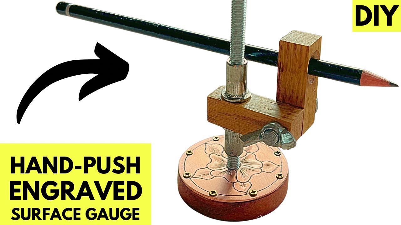 Hand Engraving Magic: Custom Surface Gauge Creation #diytools #handengraving #woodworking #tools