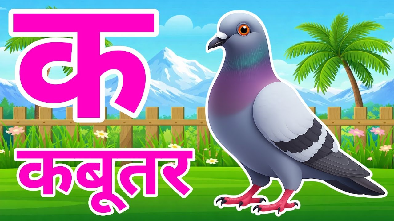 क से कबूतर, अ से अनार a se anaar k se kabutar I Hindi varnmala I ABCD क से कबूतर अ से अनार, for kids