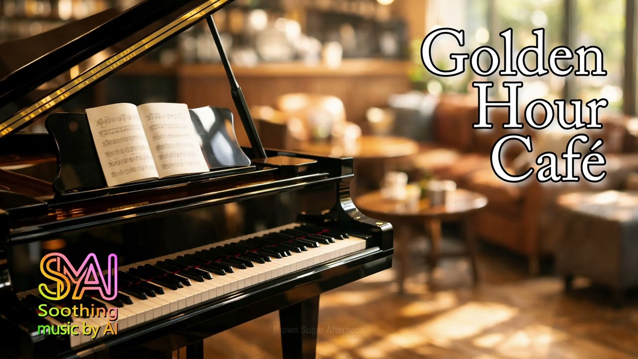 [ Relaxing cafe music,Soothing Music ] Golden Hour Café / Music played by AI