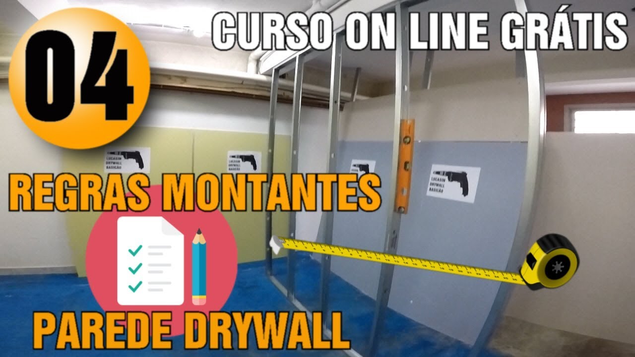 COMO FAZER UMA PAREDE DE DRYWALL CURSO ON LINE GRÁTIS AULA 04