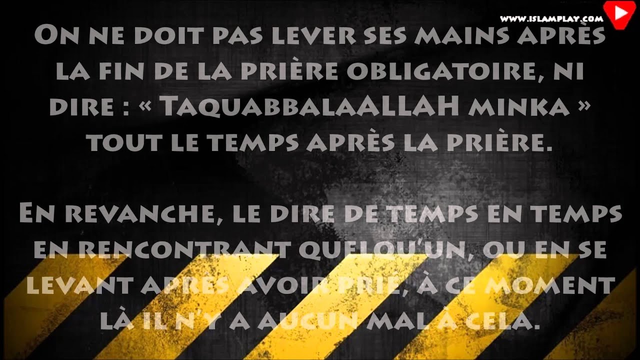 Serrer la main à son voisin après la prière en disant: 