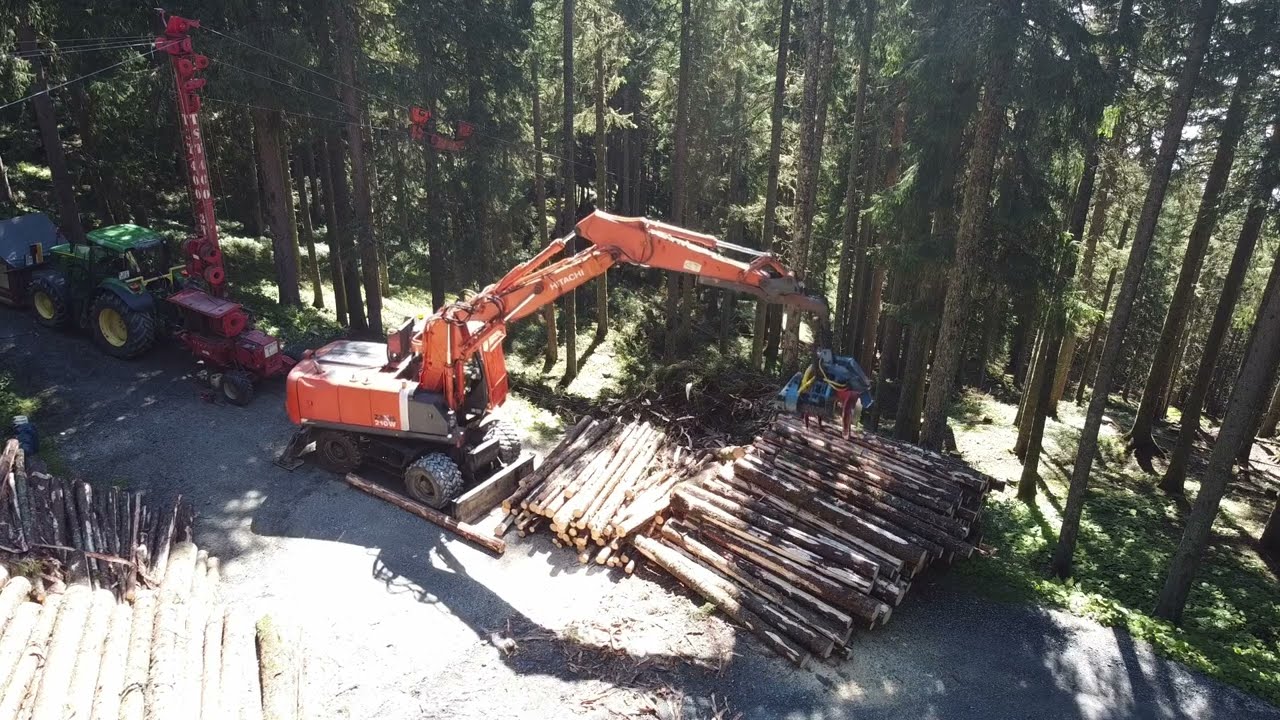 Holzf&auml;llen Drohnenaufnahmen Prozessor