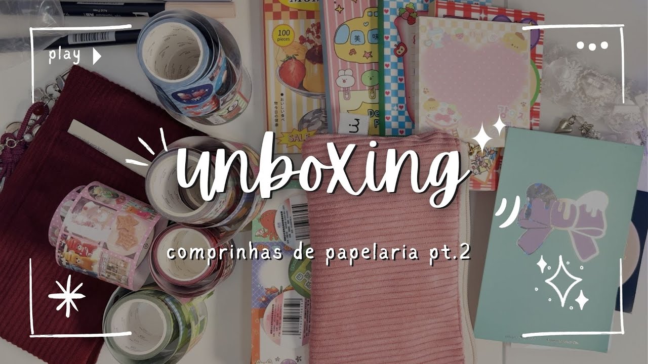 Unboxing Temu + Haul de Washi Cards — Papelaria Fofa!