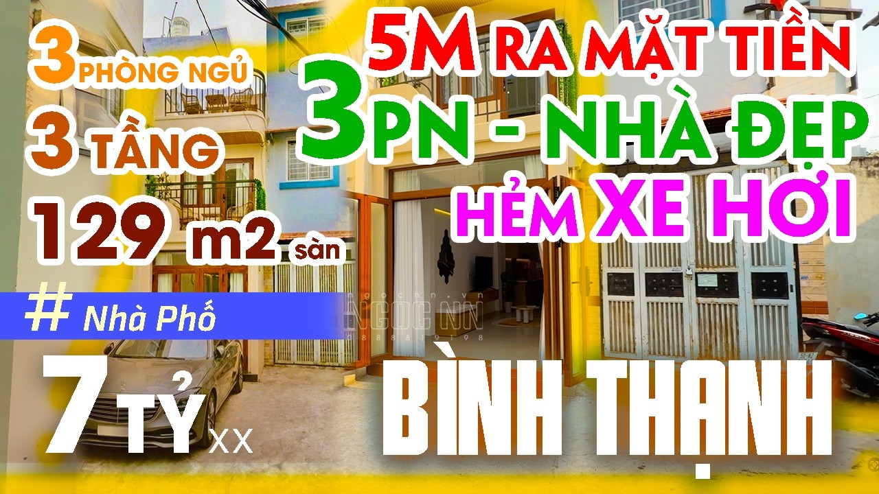 Bán Nhà Bình Thạnh hẻm xe hơi 3PN - có sân thượng - Ô tô ngủ ở sân - hẻm thông #bannhabinhthanh
