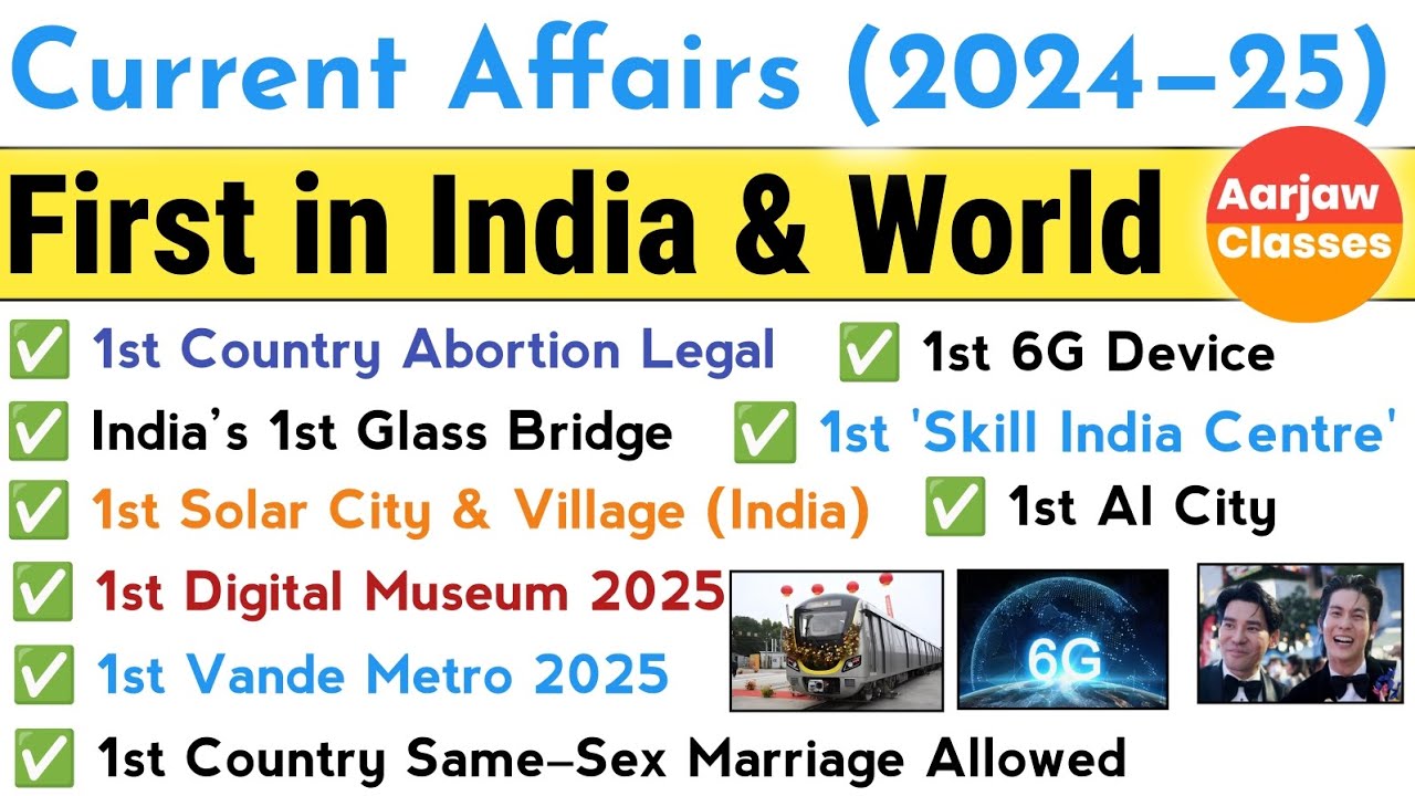 First in India and World 2025 | First in India and World Current Affairs 2025 | Current Affairs 2025