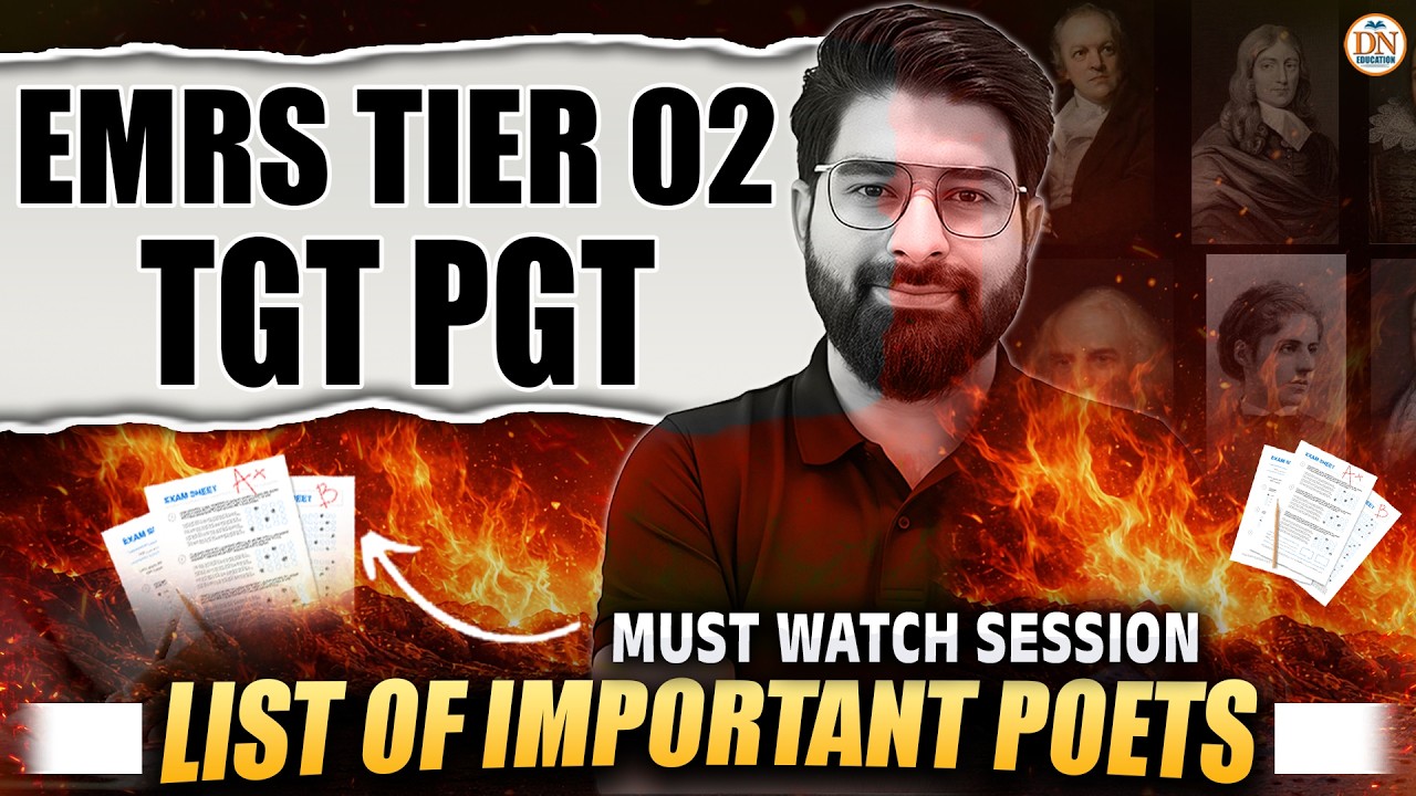 EMRS TIER 2 TGT PGT English | List of Important Poets for Exam 2025 | Must Watch Session