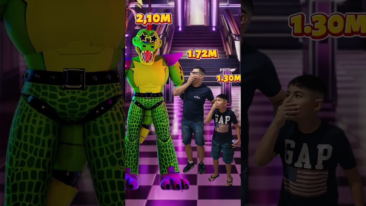 Father and son vs. security breach! 😱 (Life-size) #fnaf