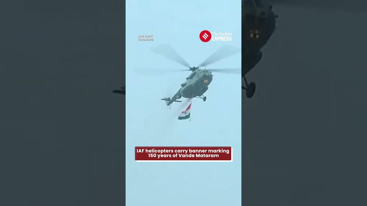 Independence Day 2026: IAF Helicopters Fly Over Red Fort With &lsquo;150 Years of Vande Mataram&rsquo; Banne