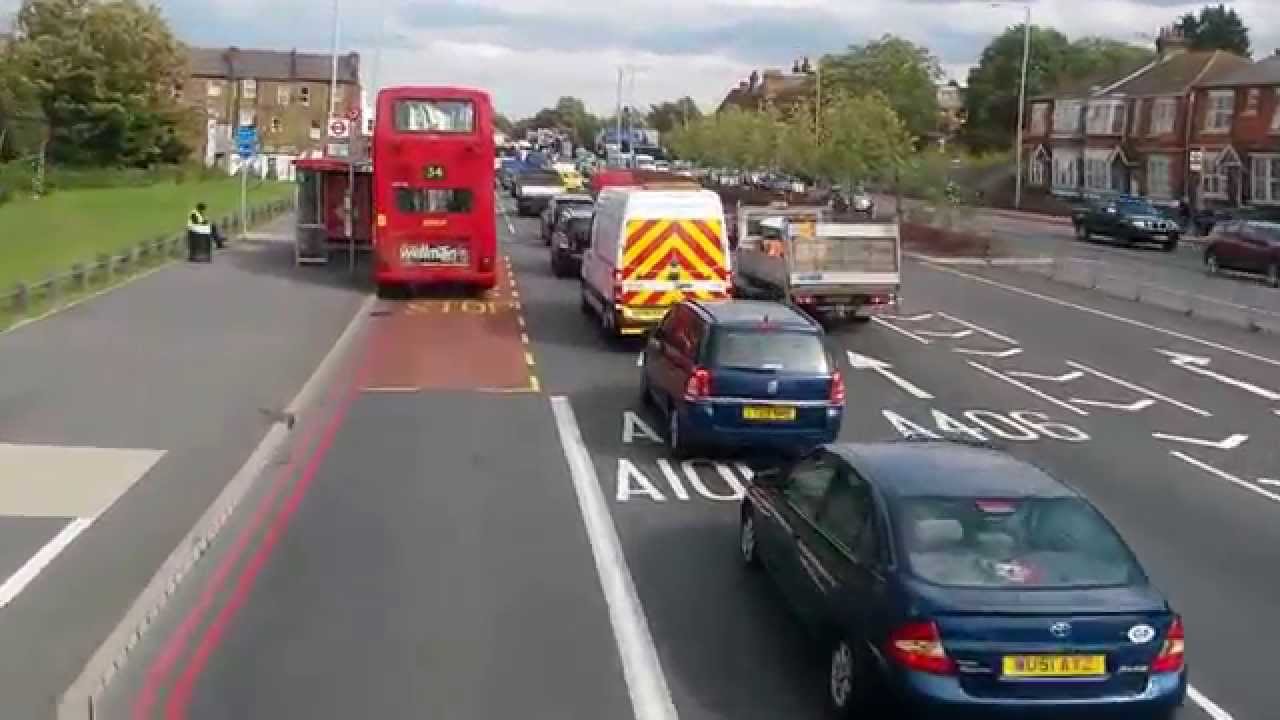 Bus 102 ride in London.