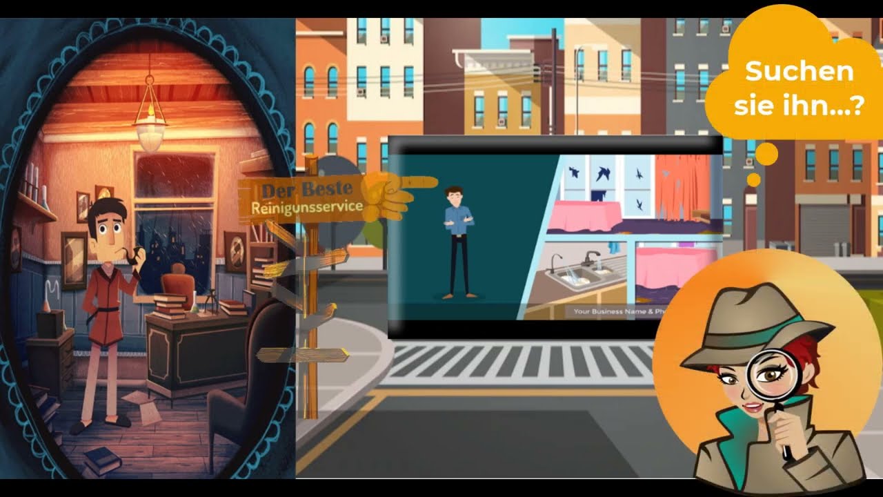 Die Beste Explainer Videovorlage f&uuml;r Reinigungsservice (de-female1)
