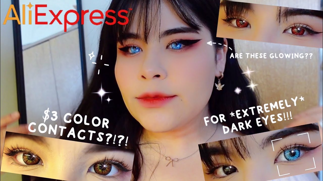 $3 COLORED CONTACTS FROM ALIEXPRESS??? *4 pairs!* | REVIEW