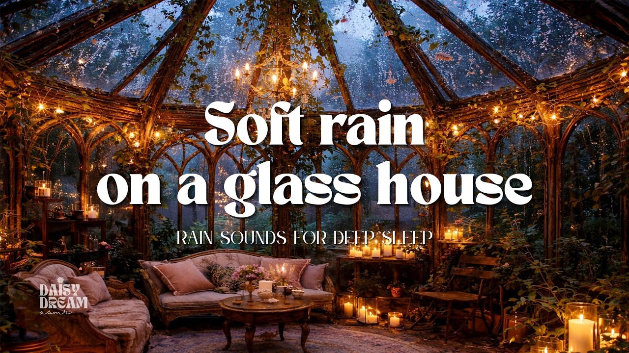 Rain Sounds in Greenhouse | Relaxing ASMR for Deep Sleep